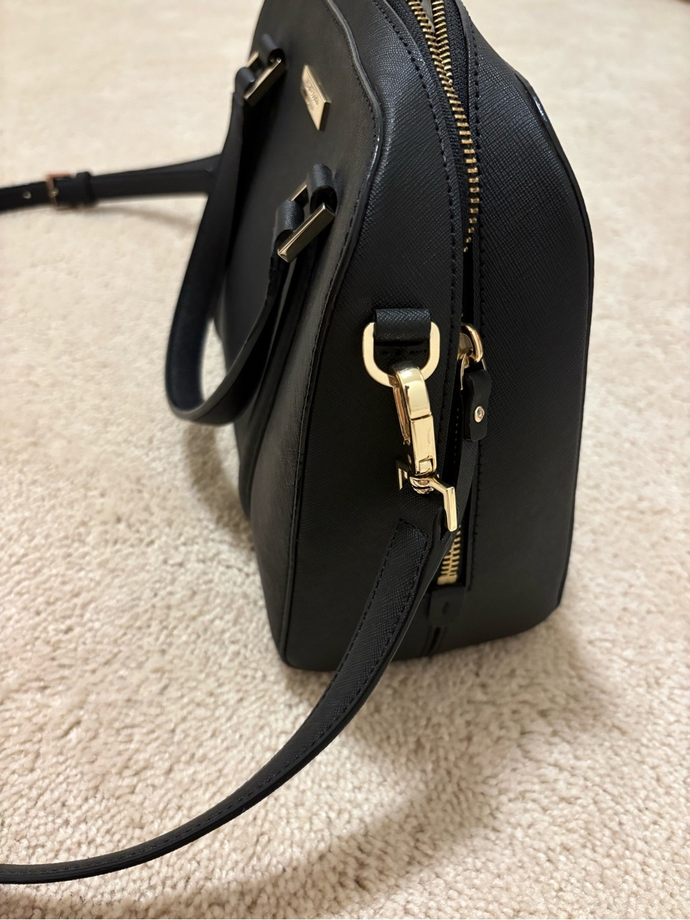 Kate spade Black Saffiano Leather Newbury Lane Small Felix Satchel/Crossbody Bag - Picture 3 of 10